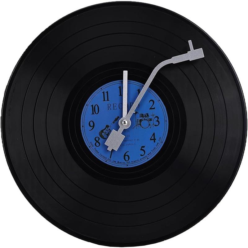 Retro Vinyl Record Wall Clock, 11.8 in Battery Operated Music Room Decor, Lightweight Durable Wall Art Gift for Living Room B