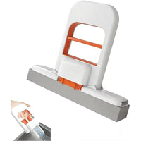 Self-Squeezing Mini Sponge Mop, Foldable Handheld Wet Dry Cleaner with Replaceable Head for Kitchen, Bathroom, Countertop, Gl