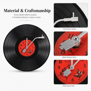 Retro Vinyl Record Wall Clock – 11.8 in