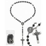 Virgin Mary Rosary Holder, White Resin Catholic Rosary Box with Cross Design for Home Altar, Prayer Table & Religious Gift