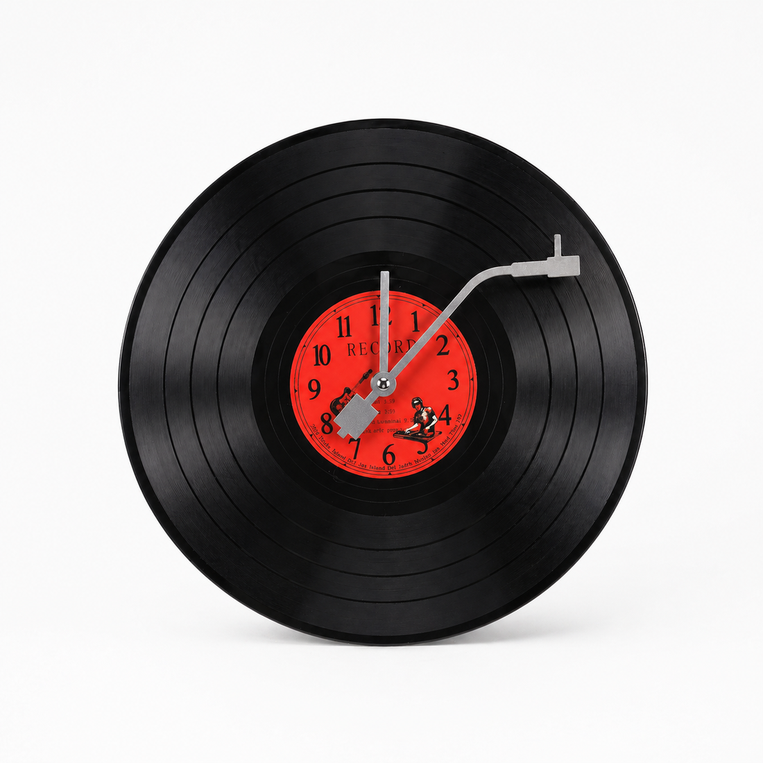 Retro Vinyl Record Wall Clock – 11.8 in