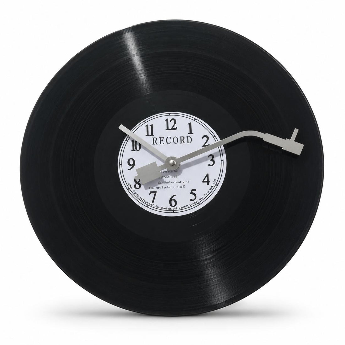 Retro Vinyl Record Wall Clock, 11.8 in Battery Operated Music Room Decor, Lightweight Durable Wall Art Gift for Living Room B