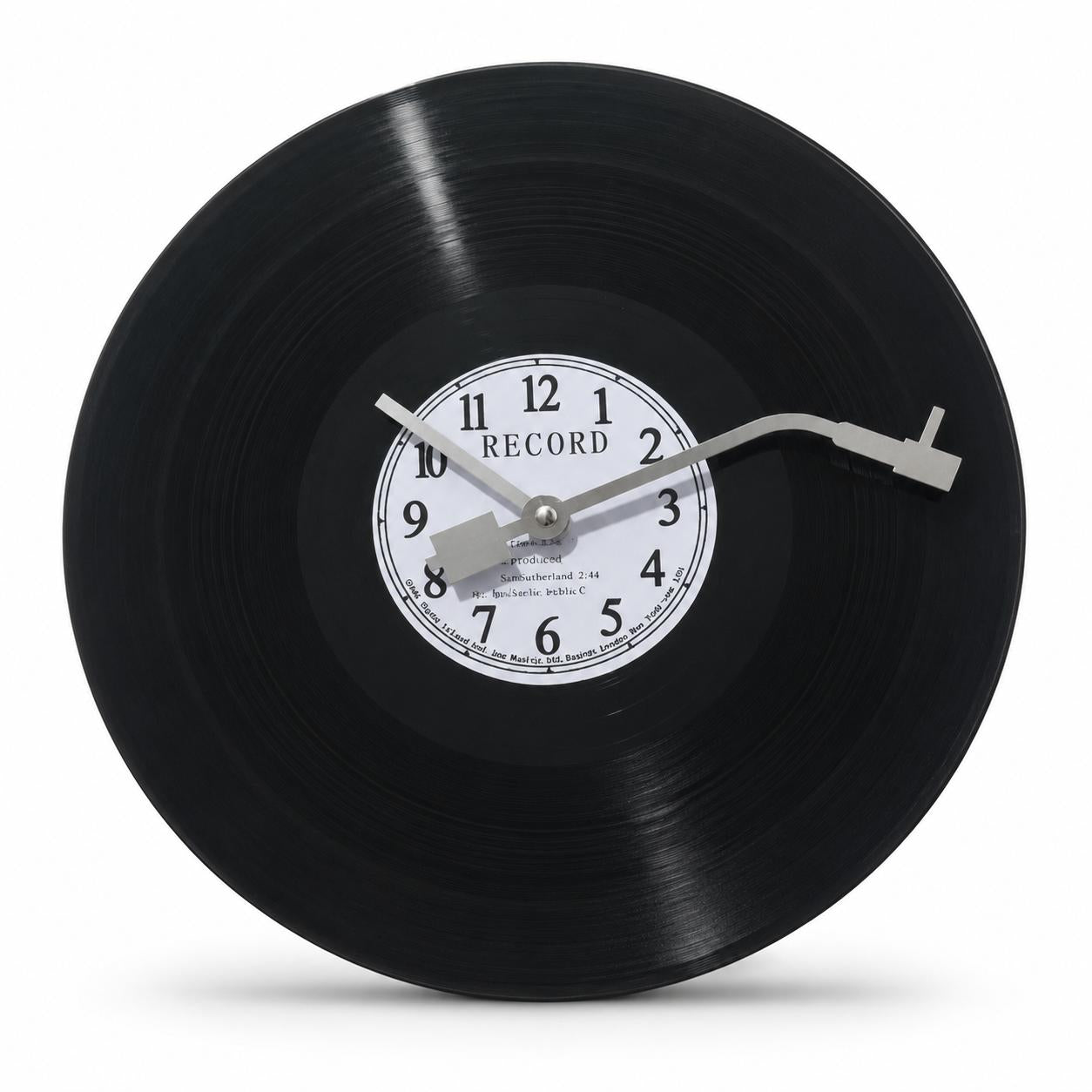 Retro Vinyl Record Wall Clock, 11.8 in Battery Operated Music Room Decor, Lightweight Durable Wall Art Gift for Living Room B