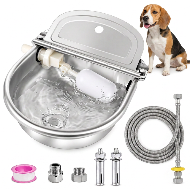 Automatic Livestock Water Bowl – 3L Stainless Steel