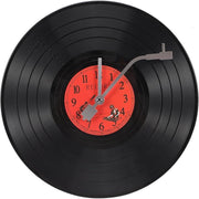 Retro Vinyl Record Wall Clock, 11.8 in Battery Operated Music Room Decor, Lightweight Durable Wall Art Gift for Living Room B