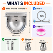 Automatic Livestock Water Bowl – 3L Stainless Steel
