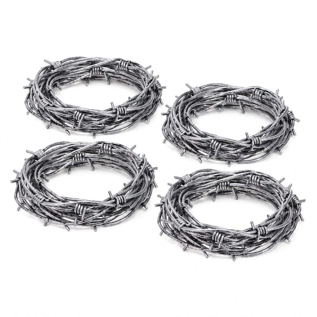 2PCS 2.5m Plastic Fake Barbed Wire Party Decoration Supplies, Lightweight Realistic Spooky Prop for Halloween Haunted House, 