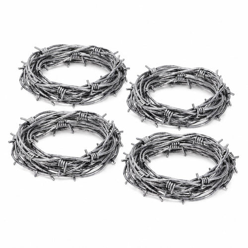 2PCS 2.5m Plastic Fake Barbed Wire Party Decoration Supplies, Lightweight Realistic Spooky Prop for Halloween Haunted House, 